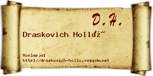 Draskovich Holló névjegykártya